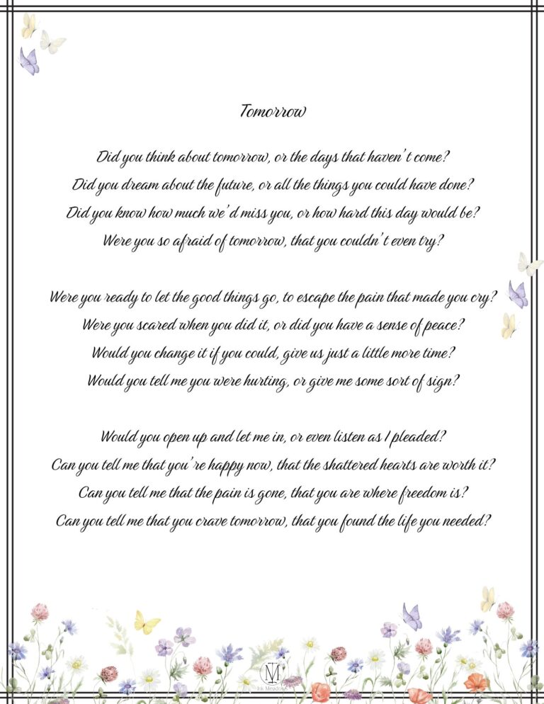 Tomorrow Sample Poem